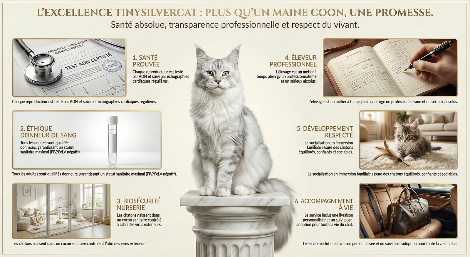 Les 6 garanties qualité pour votre futur Maine Coon TinySilverCat.